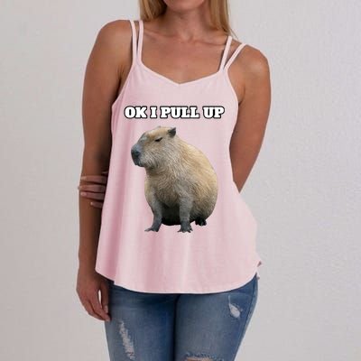 Ok I Pull Up Capybara Women's Strappy Tank