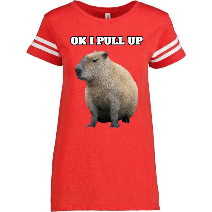 Ok I Pull Up Capybara Enza Ladies Jersey Football T-Shirt