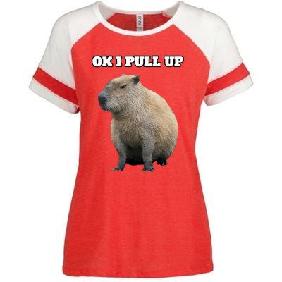 Ok I Pull Up Capybara Enza Ladies Jersey Colorblock Tee