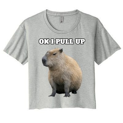 Ok I Pull Up Capybara Women's Crop Top Tee