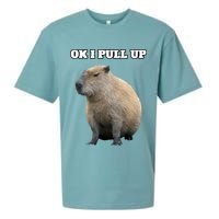 Ok I Pull Up Capybara Sueded Cloud Jersey T-Shirt