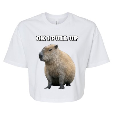 Ok I Pull Up Capybara Bella+Canvas Jersey Crop Tee