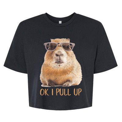 Ok I Pull Up Capybara Bella+Canvas Jersey Crop Tee