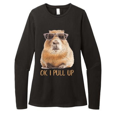 Ok I Pull Up Capybara Womens CVC Long Sleeve Shirt