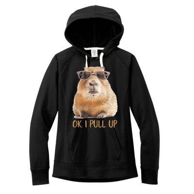 Ok I Pull Up Capybara Women's Fleece Hoodie