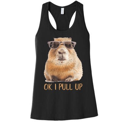 Ok I Pull Up Capybara Women's Racerback Tank