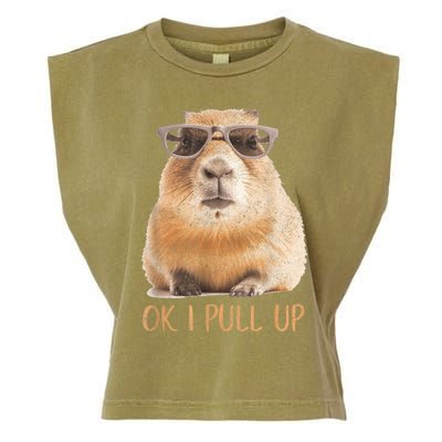 Ok I Pull Up Capybara Garment-Dyed Women's Muscle Tee