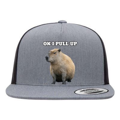 Ok I Pull Up Capybara Flat Bill Trucker Hat