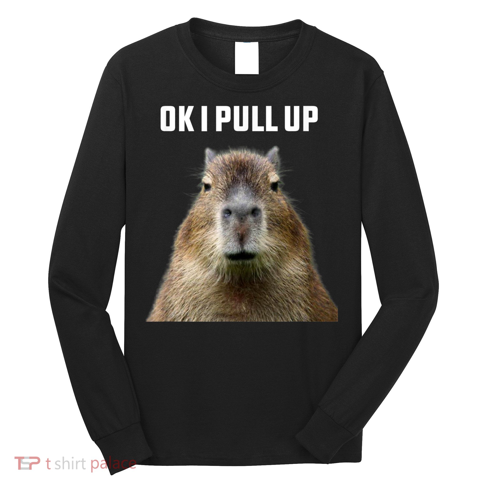 Ok I Pull Up Capybara Long Sleeve Shirt