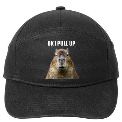Ok I Pull Up Capybara 7-Panel Snapback Hat