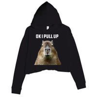 Ok I Pull Up Capybara Crop Fleece Hoodie