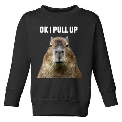 Ok I Pull Up Capybara Toddler Sweatshirt