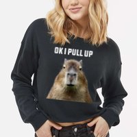 Ok I Pull Up Capybara Cropped Pullover Crew