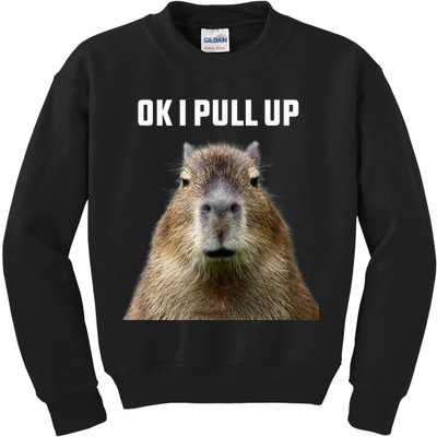 Ok I Pull Up Capybara Kids Sweatshirt