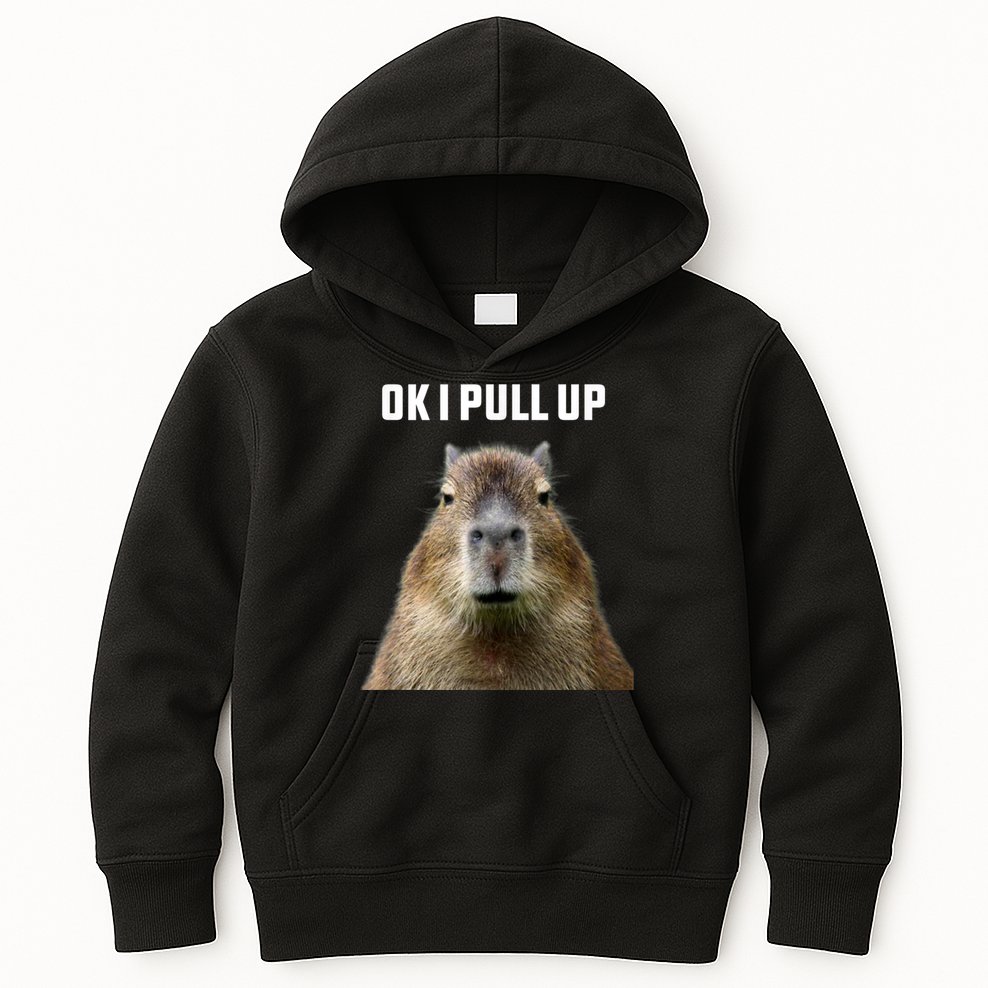 Ok I Pull Up Capybara Kids Hoodie