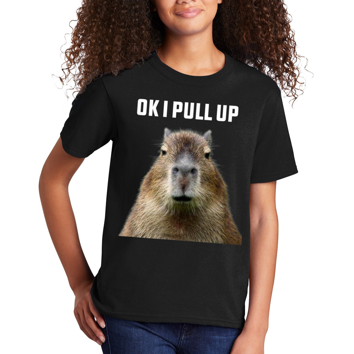 Ok I Pull Up Capybara Kids T-Shirt