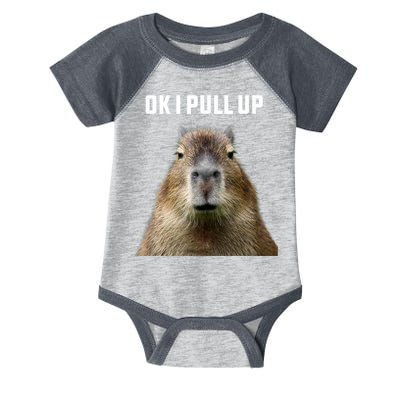 Ok I Pull Up Capybara Infant Baby Jersey Bodysuit