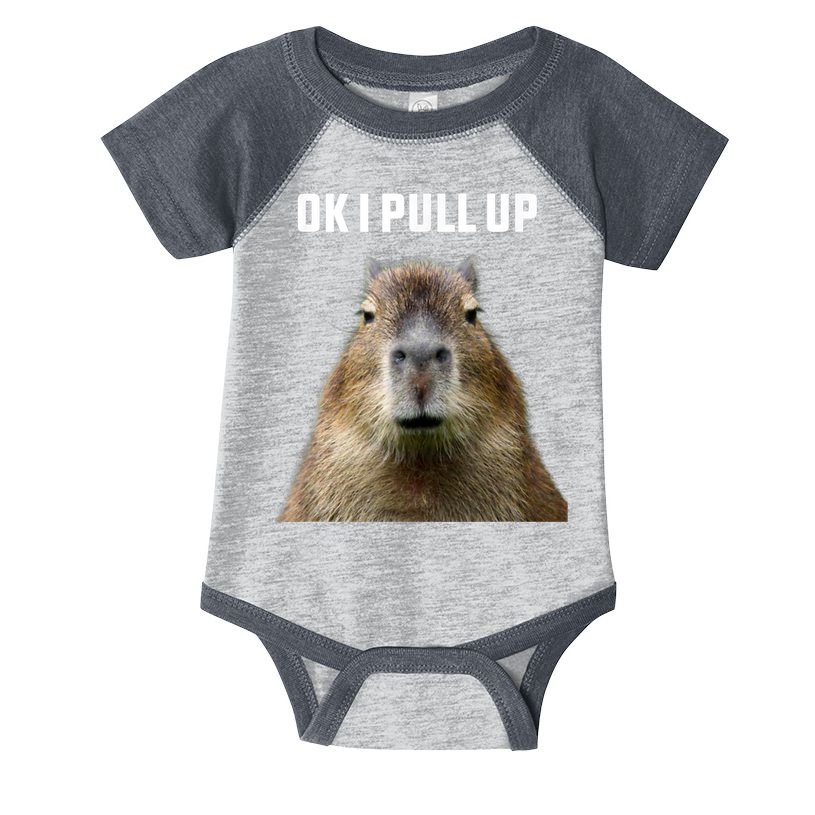 Ok I Pull Up Capybara Infant Baby Jersey Bodysuit