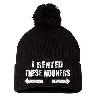 Offensive I Rented These Hookers Pom Pom 12in Knit Beanie