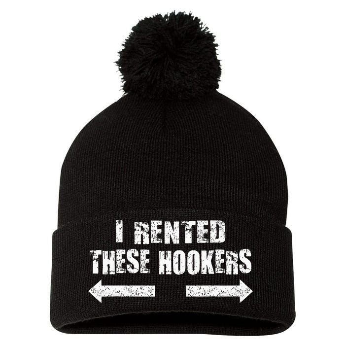 Offensive I Rented These Hookers Pom Pom 12in Knit Beanie