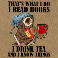 Owl I Read Books Drink Tea Know Things Funny Cotton Canvas Backpack
