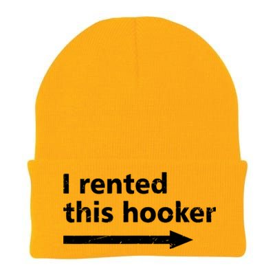 Offensive I Rented This Hooker Funny Adult Humor Saying Knit Cap Winter Beanie