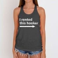 Offensive I Rented This Hooker Funny Adult Humor Saying Women's Knotted Racerback Tank