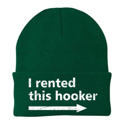 Offensive I Rented This Hooker Funny Adult Humor Saying Knit Cap Winter Beanie