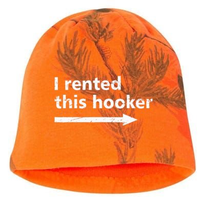 Offensive I Rented This Hooker Funny Adult Humor Saying Kati - Camo Knit Beanie