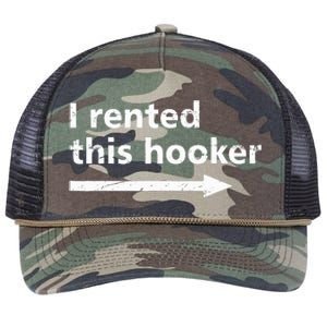 Offensive I Rented This Hooker Funny Adult Humor Saying Retro Rope Trucker Hat Cap