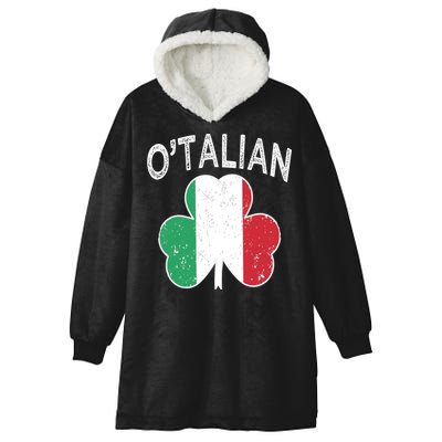 O'talian Italian St Patrick's Day Italia Flag Shamrock Gift Hooded Wearable Blanket