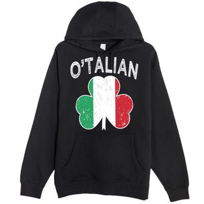 O'talian Italian St Patrick's Day Italia Flag Shamrock Gift Premium Pullover Hoodie