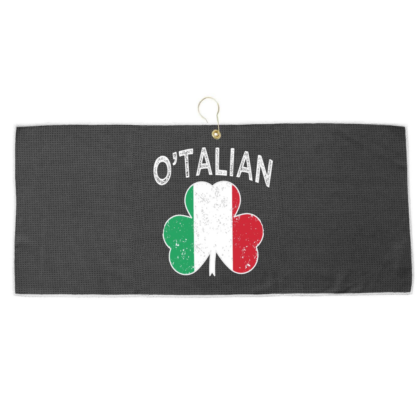 O'talian Italian St Patrick's Day Italia Flag Shamrock Gift Large Microfiber Waffle Golf Towel