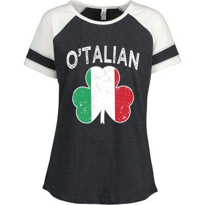 O'talian Italian St Patrick's Day Italia Flag Shamrock Gift Enza Ladies Jersey Colorblock Tee