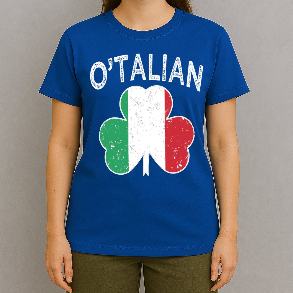 O'talian Italian St Patrick's Day Italia Flag Shamrock Gift T-Shirt