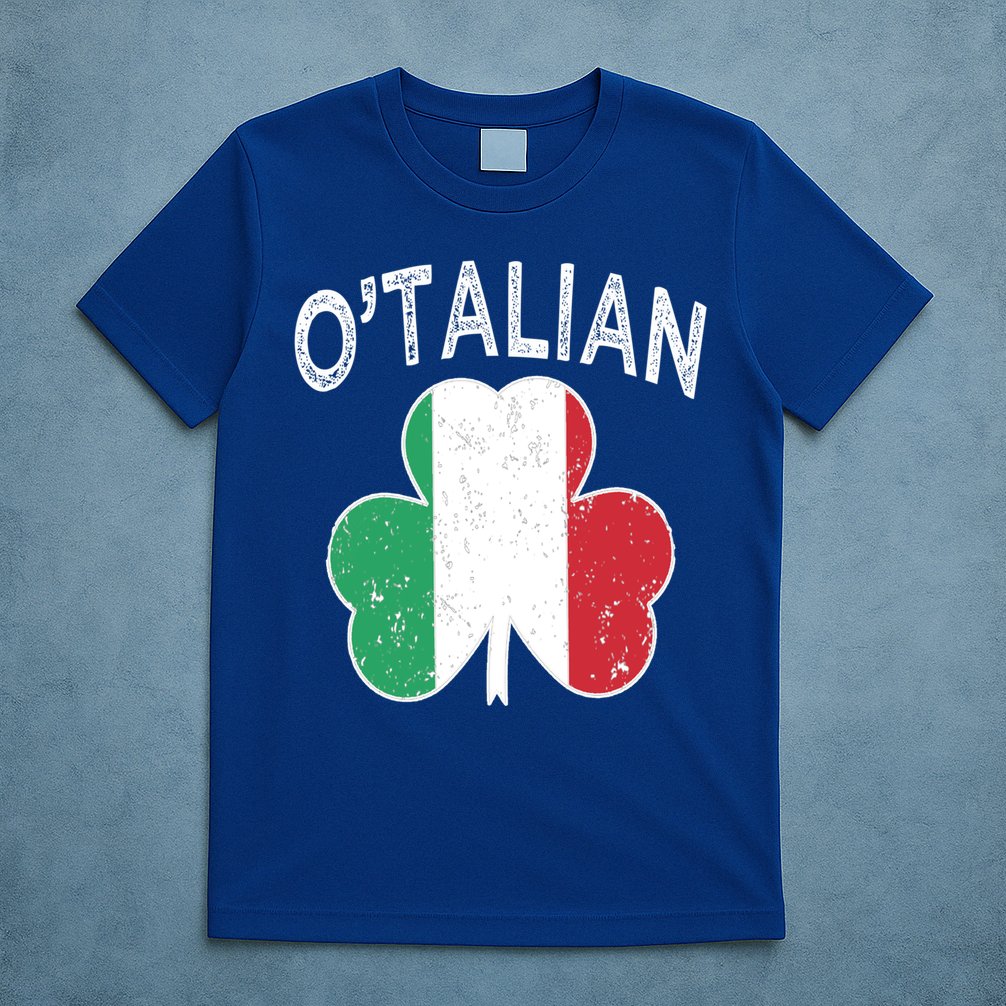 O'talian Italian St Patrick's Day Italia Flag Shamrock Gift T-Shirt