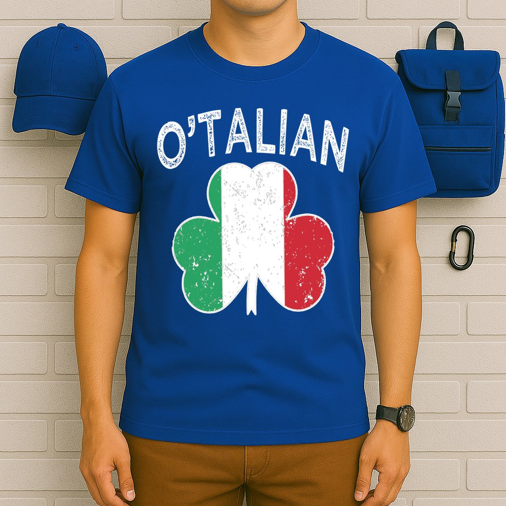 O'talian Italian St Patrick's Day Italia Flag Shamrock Gift T-Shirt
