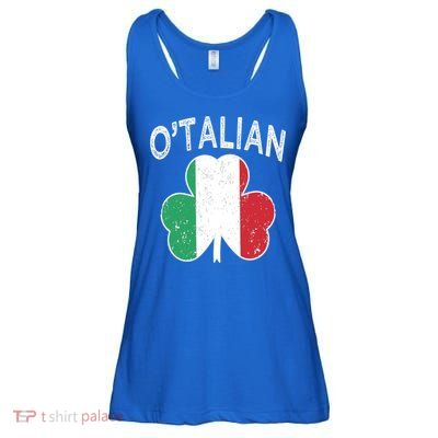 O'talian Italian St Patrick's Day Italia Flag Shamrock Gift Ladies Essential Flowy Tank