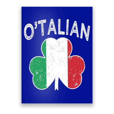 O'talian Italian St Patrick's Day Italia Flag Shamrock Gift Poster