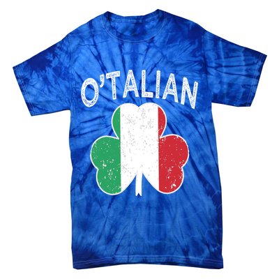 O'talian Italian St Patrick's Day Italia Flag Shamrock Gift Tie-Dye T-Shirt