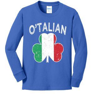 O'talian Italian St Patrick's Day Italia Flag Shamrock Gift Kids Long Sleeve Shirt