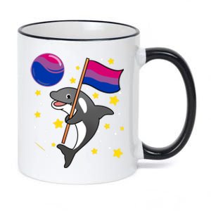 Orca In Space Bisexual Pride Gift 11oz Black Color Changing Mug