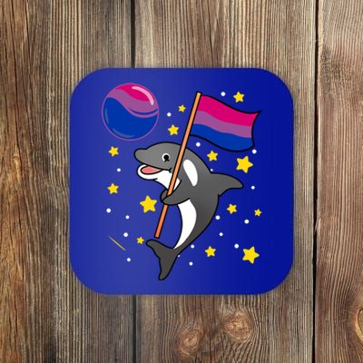 Orca In Space Bisexual Pride Gift Coaster