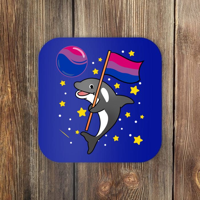 Orca In Space Bisexual Pride Gift Coaster