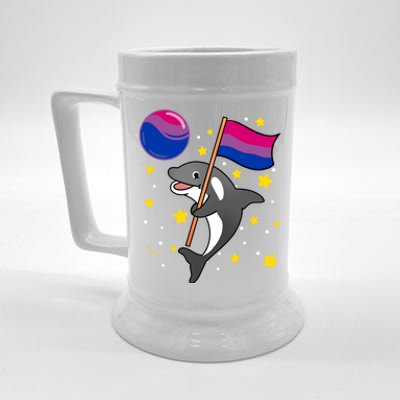 Orca In Space Bisexual Pride Gift Beer Stein