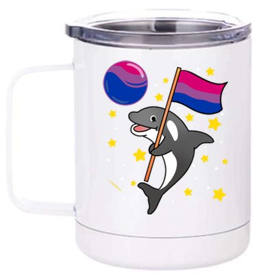 Orca In Space Bisexual Pride Gift 12 oz Stainless Steel Tumbler Cup