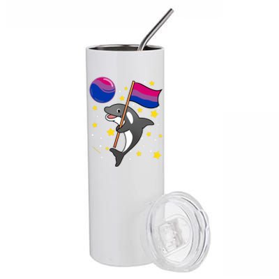 Orca In Space Bisexual Pride Gift Stainless Steel Tumbler