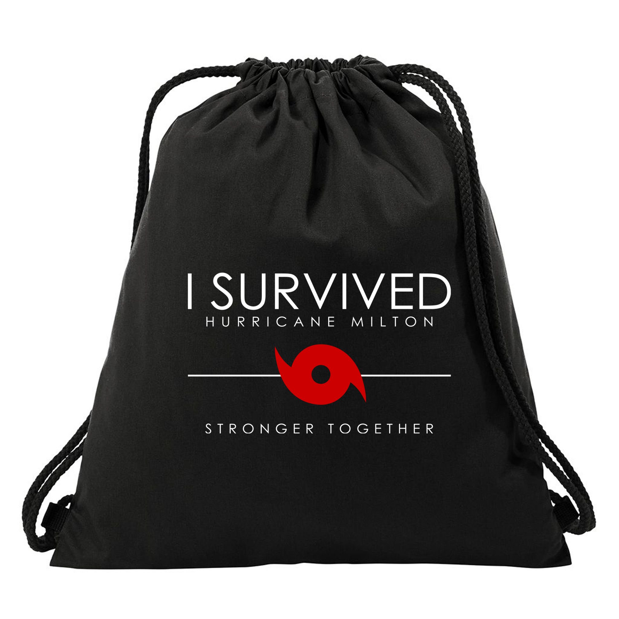 Official I Survived Hurricane Milton Stronger Together Drawstring Bag