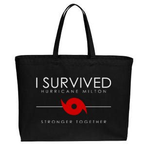 Official I Survived Hurricane Milton Stronger Together Cotton Canvas Jumbo Tote