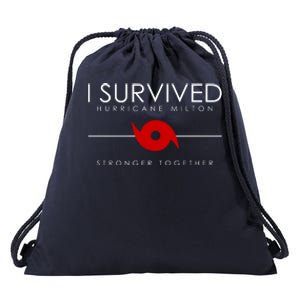 Official I Survived Hurricane Milton Stronger Together Drawstring Bag